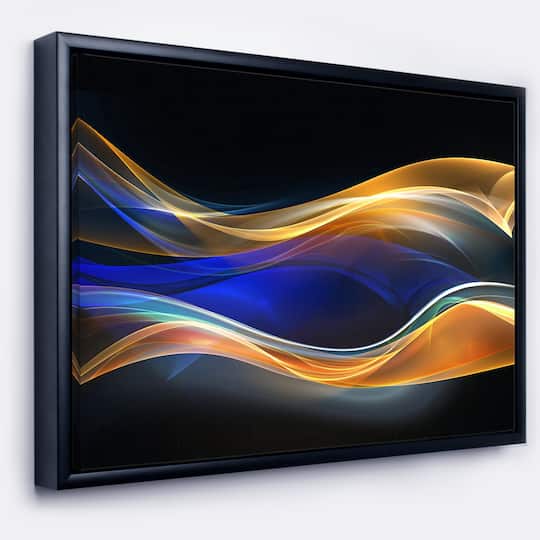 Designart - 3D Gold Blue Wave Design